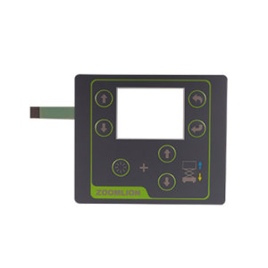 Membrane switch with clear PC window backer