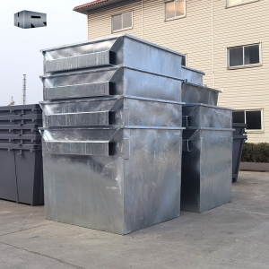 Galvanized forklift bin front load dumpster