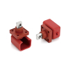 Single Stud Type Junction Blocks 120A Internal Screw (M6) Busbar with M6 Flange Mounting With Cap Red