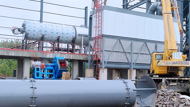 Three-drum dryer for dry mortar dryer