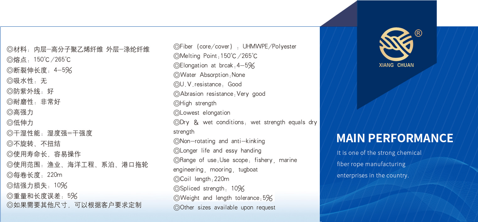  UHMWPE Rope Ⅱ Specification